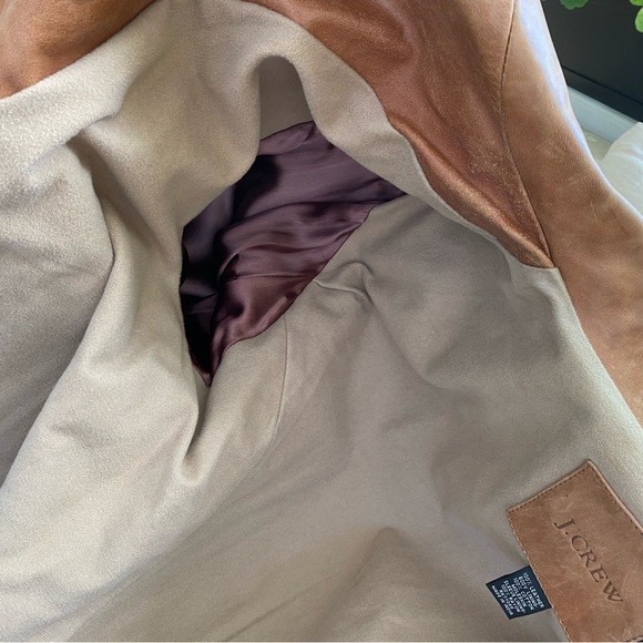 J Crew tan leather pea coat - Picture 11 of 11